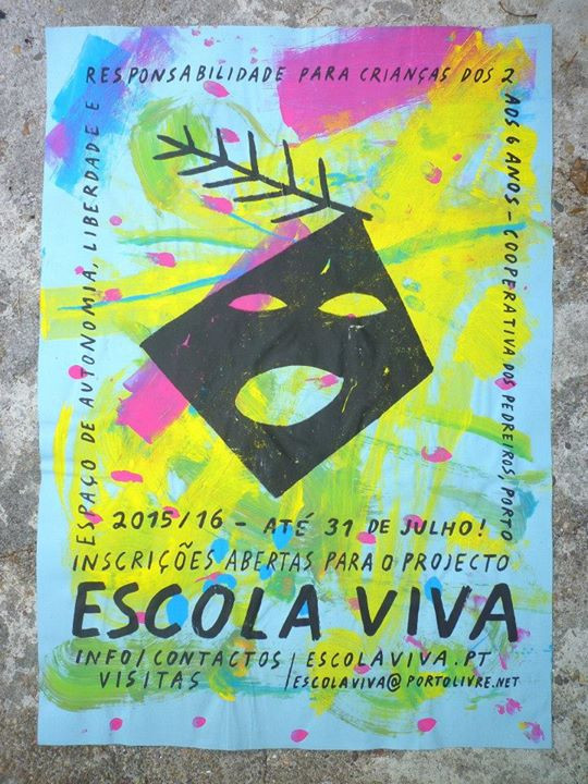 Cartaz elaborado pela Oficina Arara com a ajuda das crianças da Escola Viva.